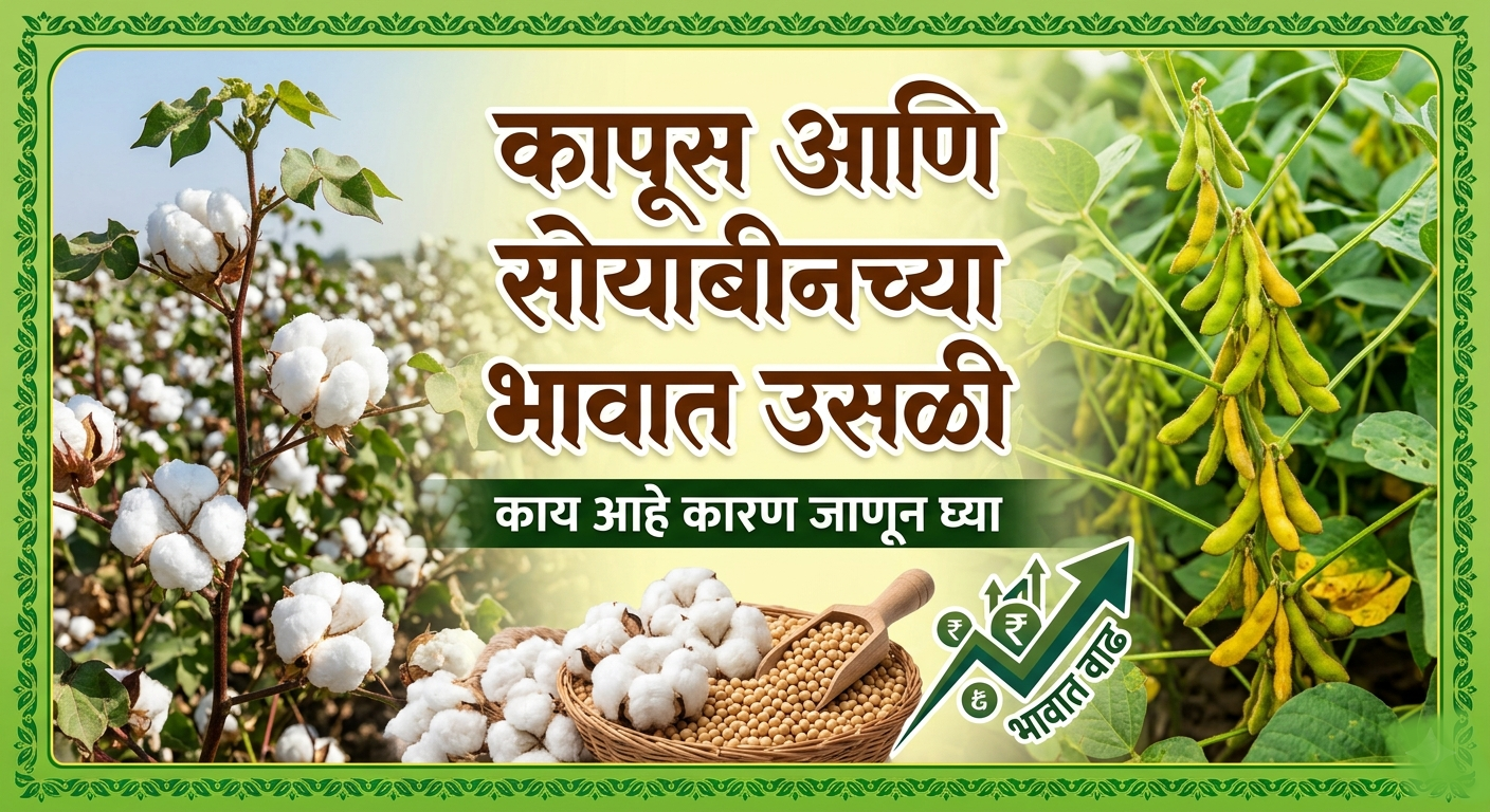 कापूस आणि सोयाबीनच्या भावात उसळी