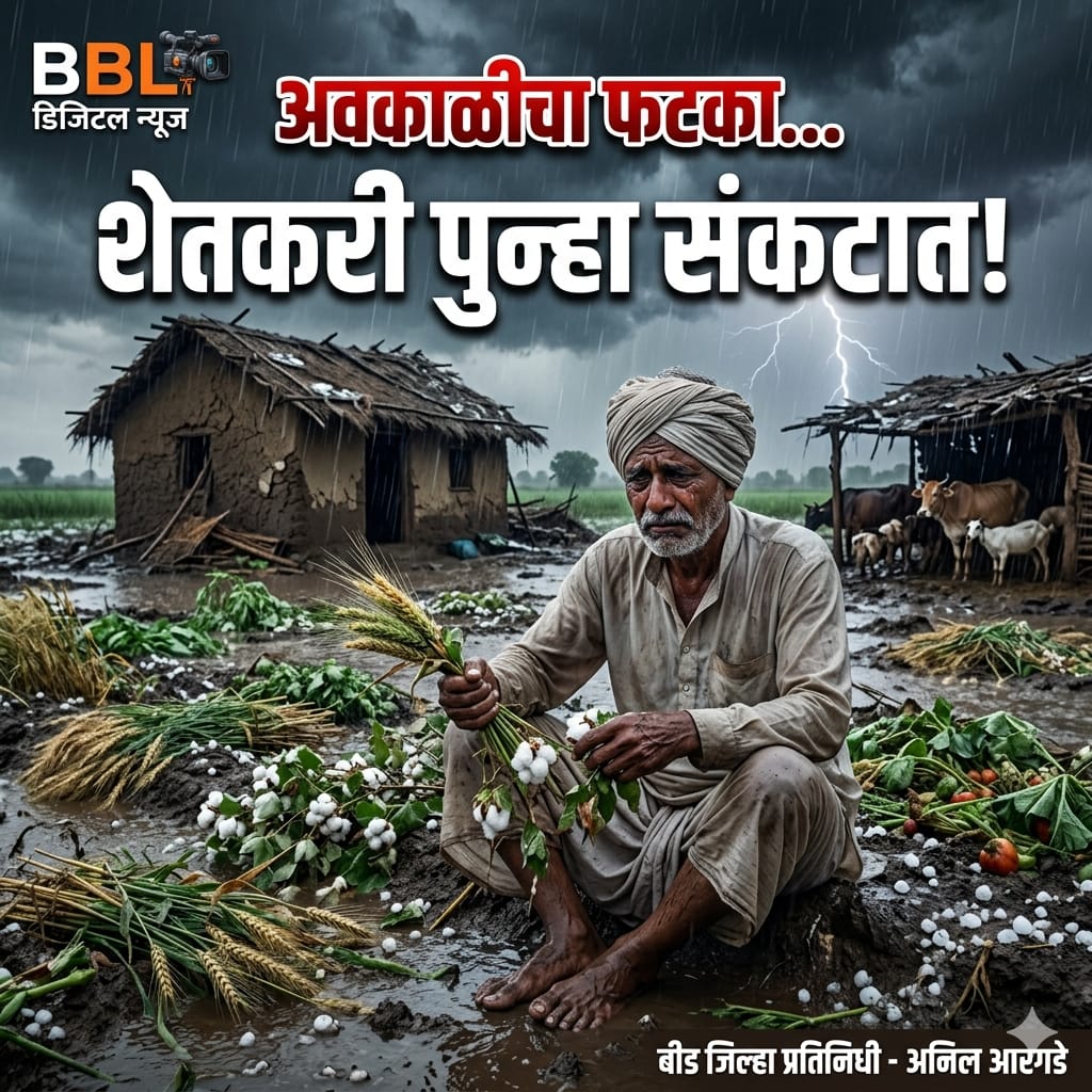 अवकाळी पावसाचा पुन्हा फटका शेतकरी संकटात