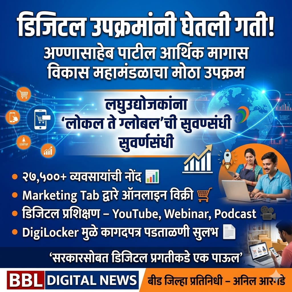 अण्णासाहेब पाटील आर्थिक मागास विकास महामंडळाचे डिजिटल उपक्रम वेगात लघुउद्योजकांना ‘लोकल ते ग्लोबल’ची दिशा