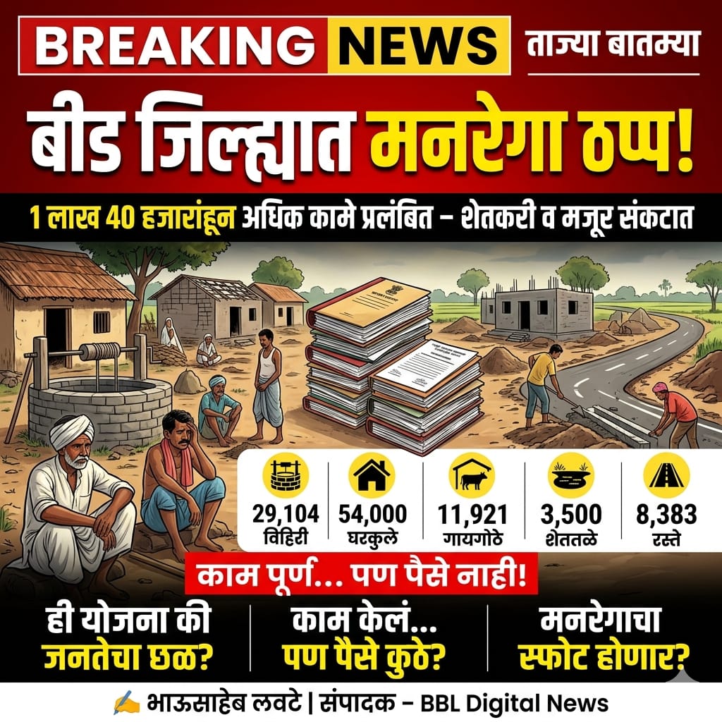 बीड जिल्ह्यातील रोजगार हमी योजना (मनरेगा) सध्या गंभीर अवस्थेत