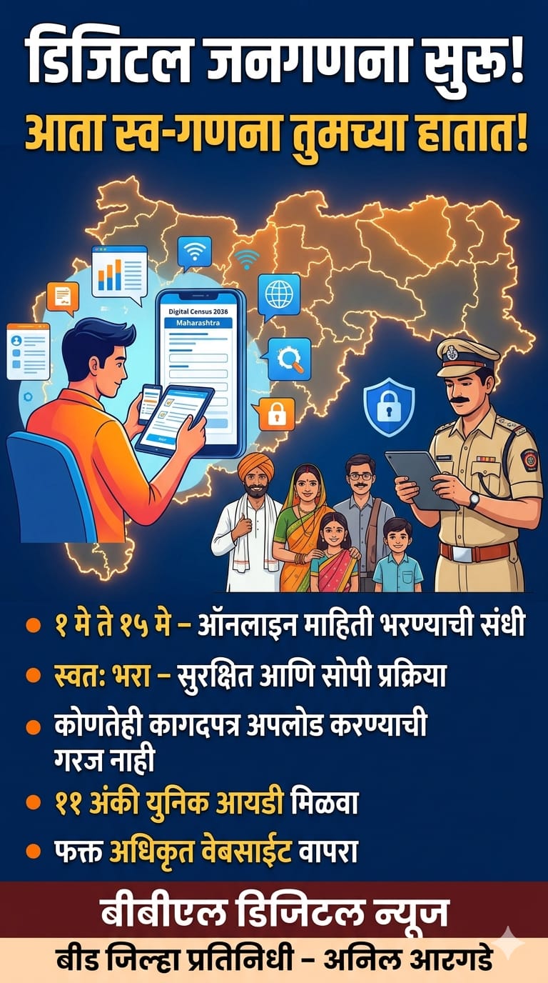राज्यात डिजिटल जनगणनेची सुरुवात; प्रथमच ‘स्व-गणना’चा पर्याय उपलब्ध