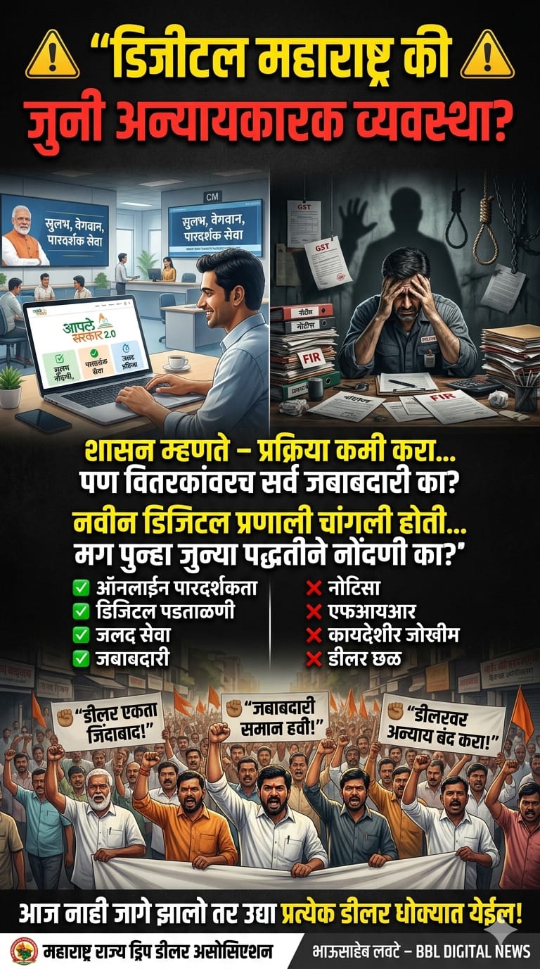 डिजिटल महाराष्ट्राचा संकल्प आणि सूक्ष्म सिंचन विभागातील विसंगती; ड्रिप डीलर्समध्ये तीव्र नाराजी
